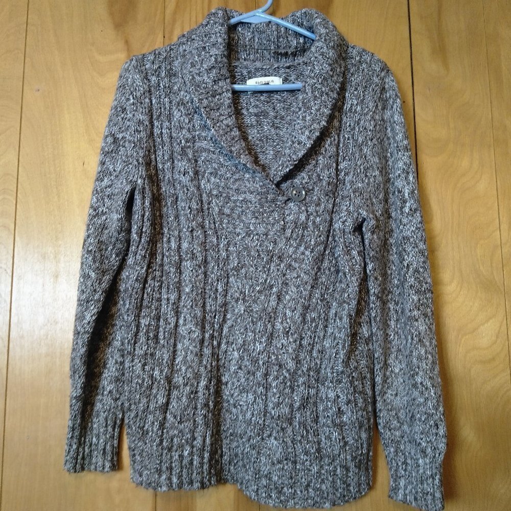 Sonoma Life + Style Shawl Collar Pullover Sweater Size Medium Cable Knit Classic